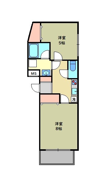 ダブルフラット新江古田８時〜２３時演奏可　楽器可　新江古田　江古田　大江戸線 間取り