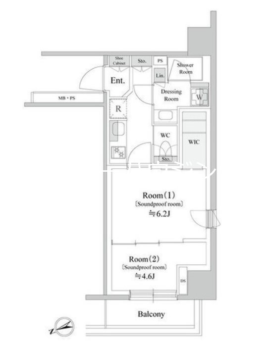 TRACK向ケ丘遊園　24時間演奏可　小田急線　デザイナーズ防音マンション 間取り