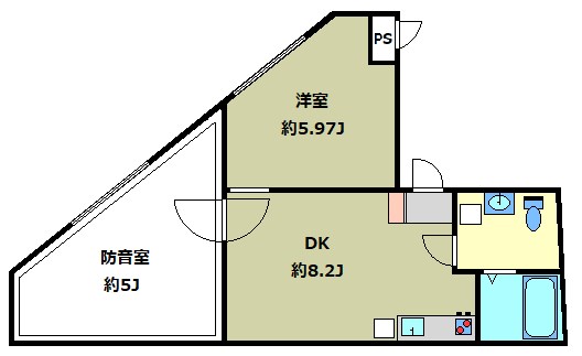 ラシクラスデザイ山手通り  ２４時間演奏可 間取り