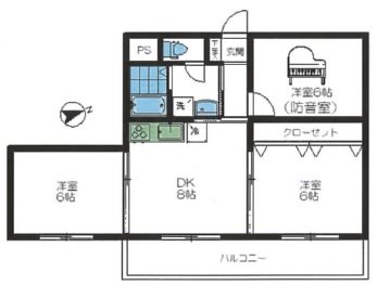 エーブリッジ荏田南　深夜・早朝を除く演奏可 間取り