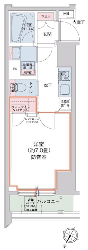 HTアジール芝浦 9:00～22:00演奏可 間取り