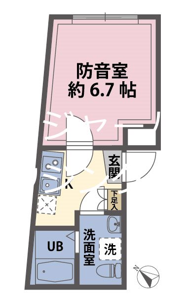 コンポジット荻窪ラシクラス　２４時間演奏可　ピアノ・声楽・弦楽器・木管楽器・金管楽器・電子楽器 間取り
