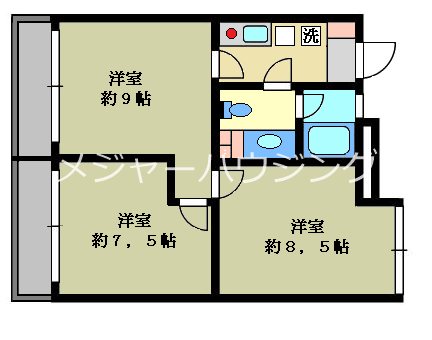 アモローソ桜台 8:00～23:00演奏可　女性限定　グランドピアノ・声楽・弦楽器・木管・金管楽器の演奏可 間取り