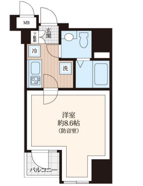 ラシクラスLAZOginza-east 24時間演奏可 弦楽器、木管楽器、電子楽器、金管楽器、鍵盤楽器、声楽 間取り