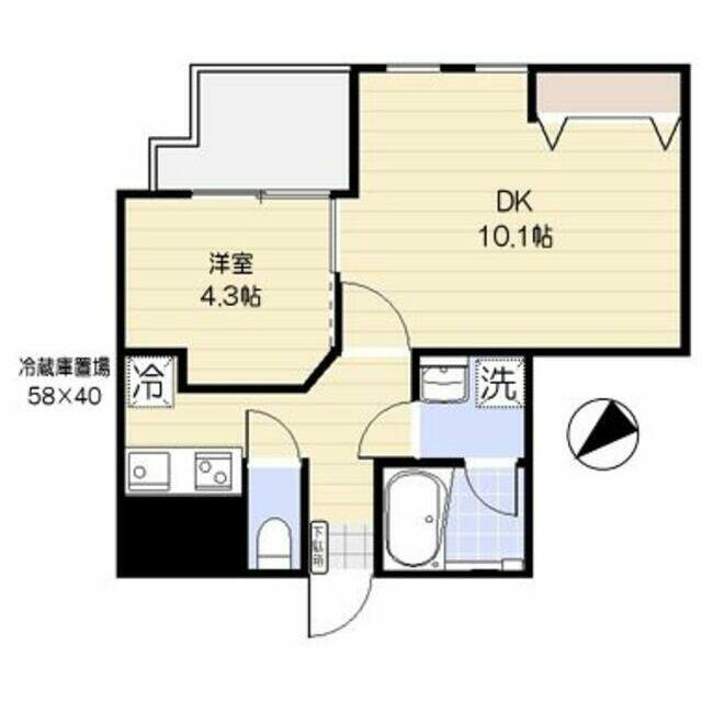 ムジーク北参道　7:00～23:00演奏可　アップライトピアノ・弦楽器・金管楽器他各種相。 間取図