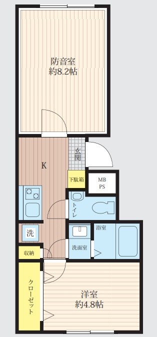 Konomiレジデンス大山金井町Ⅱ　24時間演奏可　ピアノ・声楽・弦楽器・木管楽器・金管楽器・電子楽器 間取り
