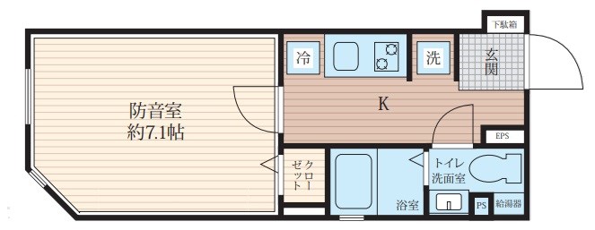 Konomi レジデンス　秋葉原　24時間演奏可 声楽・弦楽器・木管・金管楽器。　配信・DTMにもおススメ 間取り