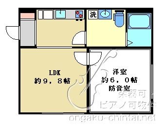 ラシクラス池袋　9時〜21時まで演奏可　　防音室 間取り