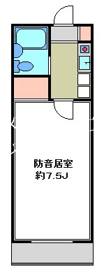 ウエストフラット 9:00～22:00演奏可　東邦音楽大学　尚美学園大学 間取り