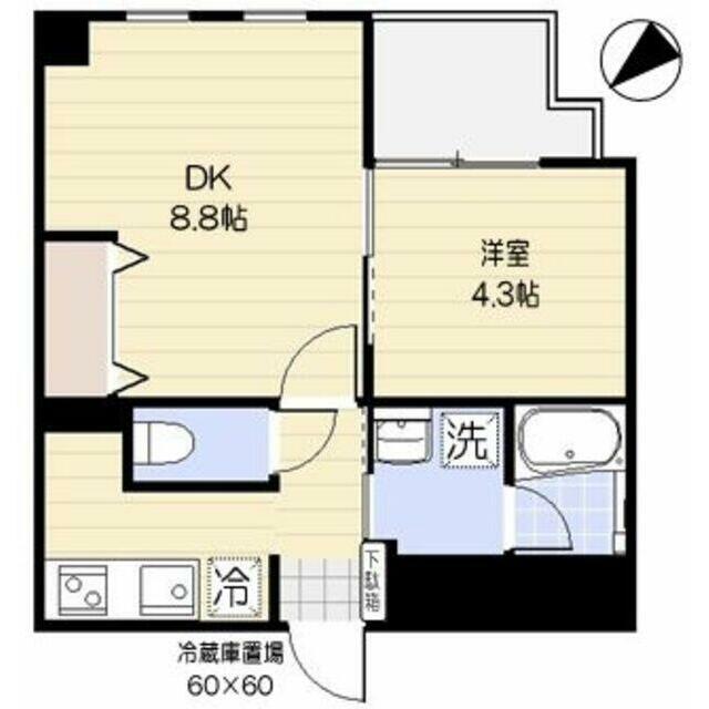 ムジーク北参道　7:00～23:00演奏可　アップライトピアノ・弦楽器・金管楽器他各種相。 間取図