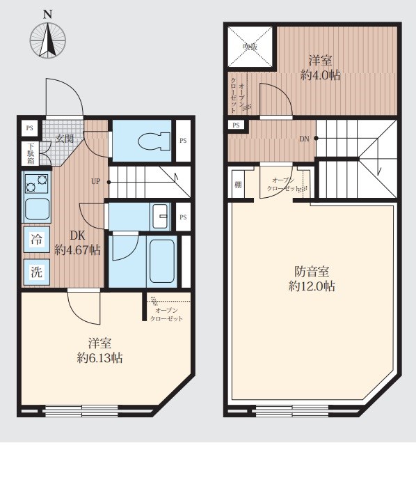 サウンドフリー蒲田駅前　24時間演奏可能 間取り