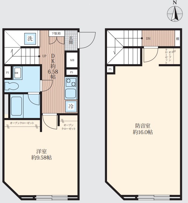 サウンドフリー蒲田駅前　24時間演奏可能 間取り