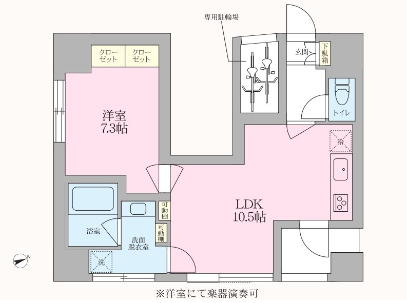 V-music中野　中央線 中野駅 24時間演奏可 間取り