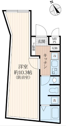 Konomi Jyuyonbankan北新宿　24時間演奏可能 間取り