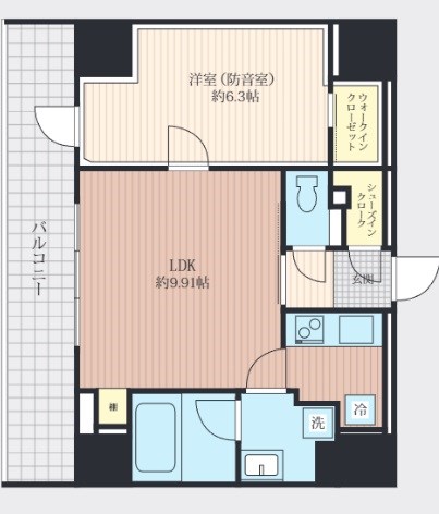 VORT飯田橋レジデンス　24時間演奏可能 間取り
