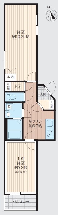 ラシクラス経堂　24時間演奏可　ピアノ・声楽・弦楽器・管楽器・電子楽器の演奏可　DTMや録音・配信 間取り