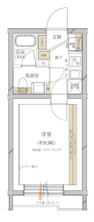 サウンドプルーフプロ下北沢　24時間演奏可能　生ドラム・バンドの演奏可　ダンス可 間取り