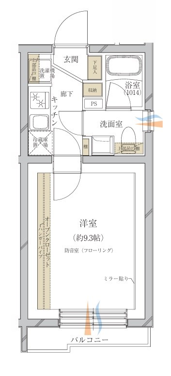 サウンドプルーフプロ下北沢　24時間演奏可能　生ドラム・バンドの演奏可　ダンス可 間取り