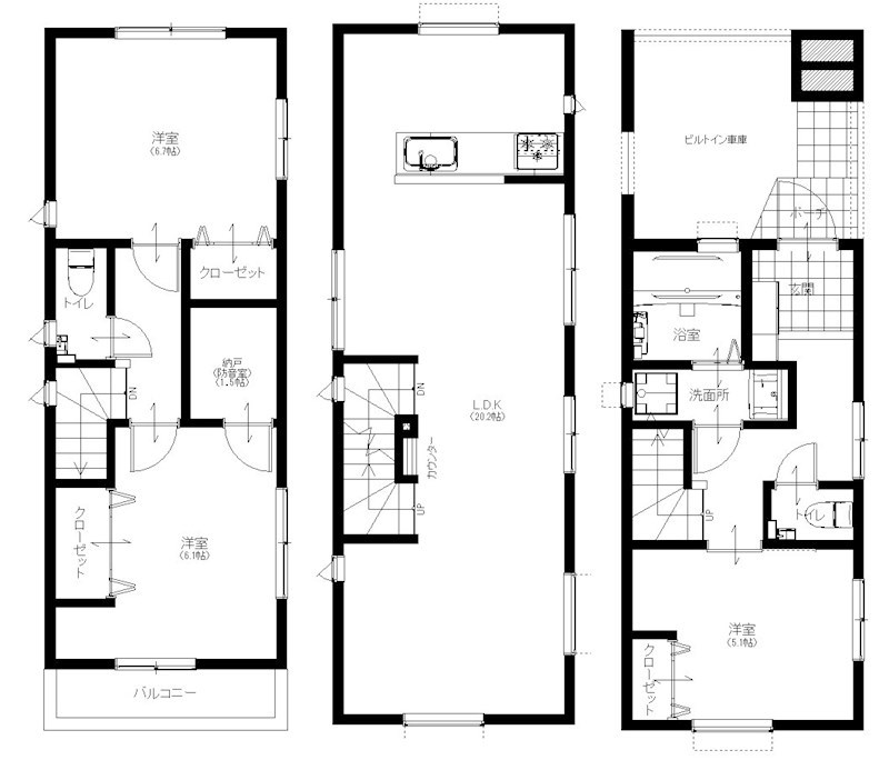 宮坂１丁目防音戸建て 間取り