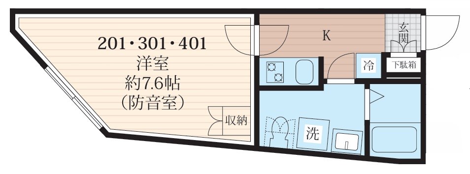 ラシクラス王子　24時間楽器演奏可能 間取り