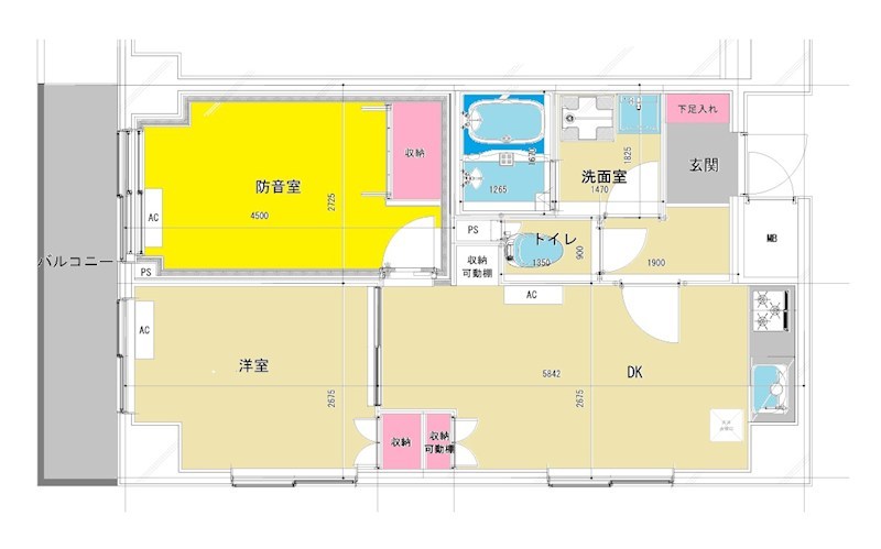 コスモリード大森西　24時間演奏可能　フルリノベーション 間取り