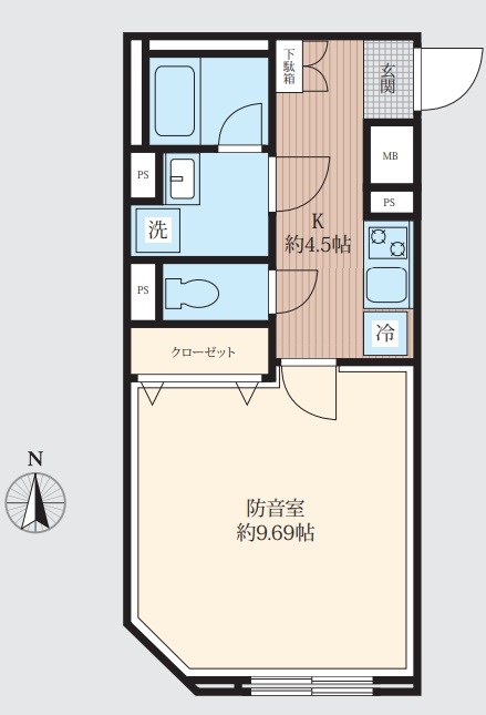 サウンドフリー蒲田駅前　24時間演奏可能 間取り