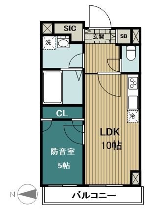 Wレジデンス多摩川　8：00～24：00演奏可　ネット無料　遮音性能最大70db 間取り