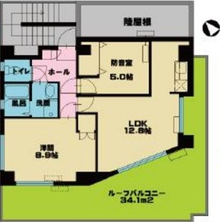 スタジオレジデンス杉並 8:00～24：00演奏可 間取り