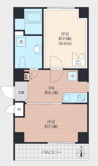 ラシクラスINFINA中村橋 24時間演奏可 間取り