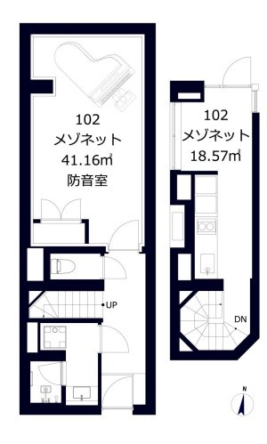 グランクルール広尾　YAMAHA監修防音室あり 間取り