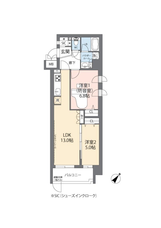 ミュージション朝霞台 　24時間演奏可　2路線利用可能 間取り