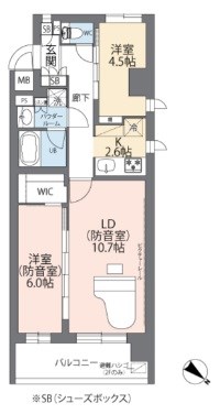 ミュージション朝霞台 　24時間演奏可　2路線利用可能 間取り