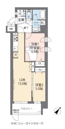 ミュージション朝霞台 　24時間演奏可　2路線利用可能 間取り