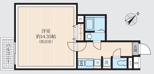 AMI東池袋　２４時間演奏可 間取り