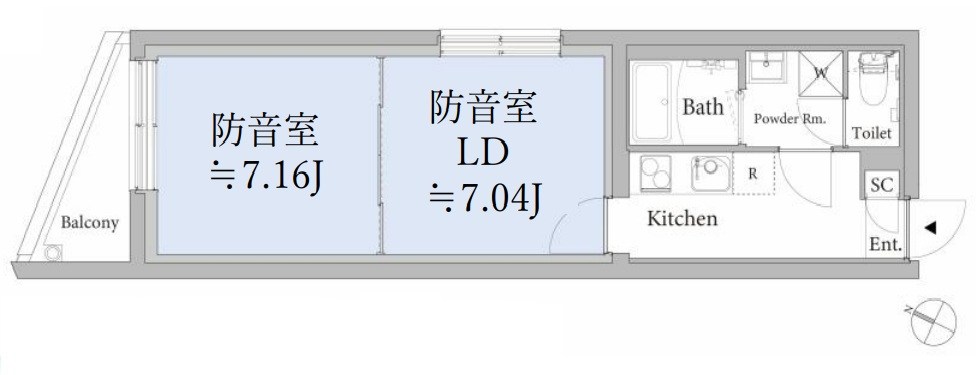 ASTILE　studio王子　24時間楽器演奏可能 間取り
