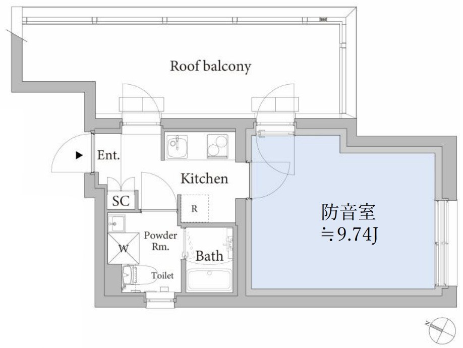 ASTILE　studio王子　24時間楽器演奏可能 間取り