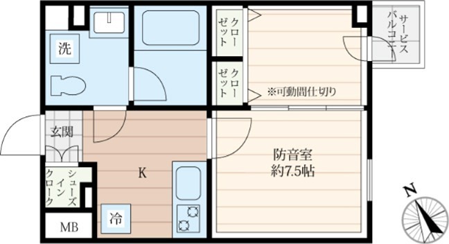 クリオラモード新江古田サウンドテラス　２４時間演奏可 間取り
