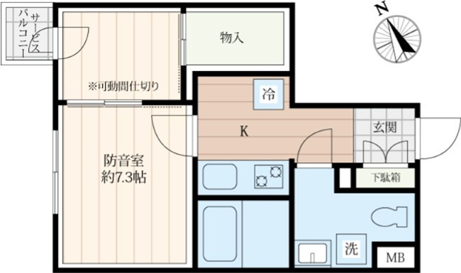 クリオラモード新江古田サウンドテラス　２４時間演奏可 間取り